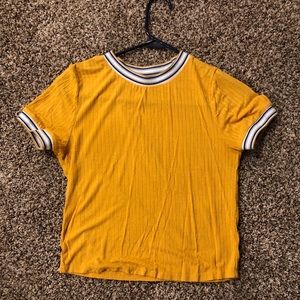 💥 3/$10!!! Yellow Love J Crop Top Size Medium